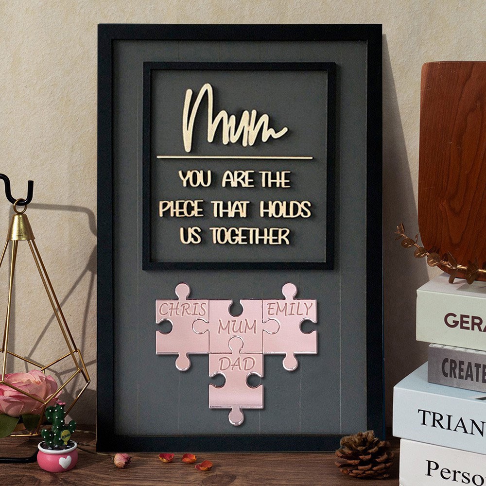Personalised Mum You Are The Piece That Holds Us Together Acrylic Puzzle Sign Unique Family Gift For Mum Grandma Mother's Day Gifts 