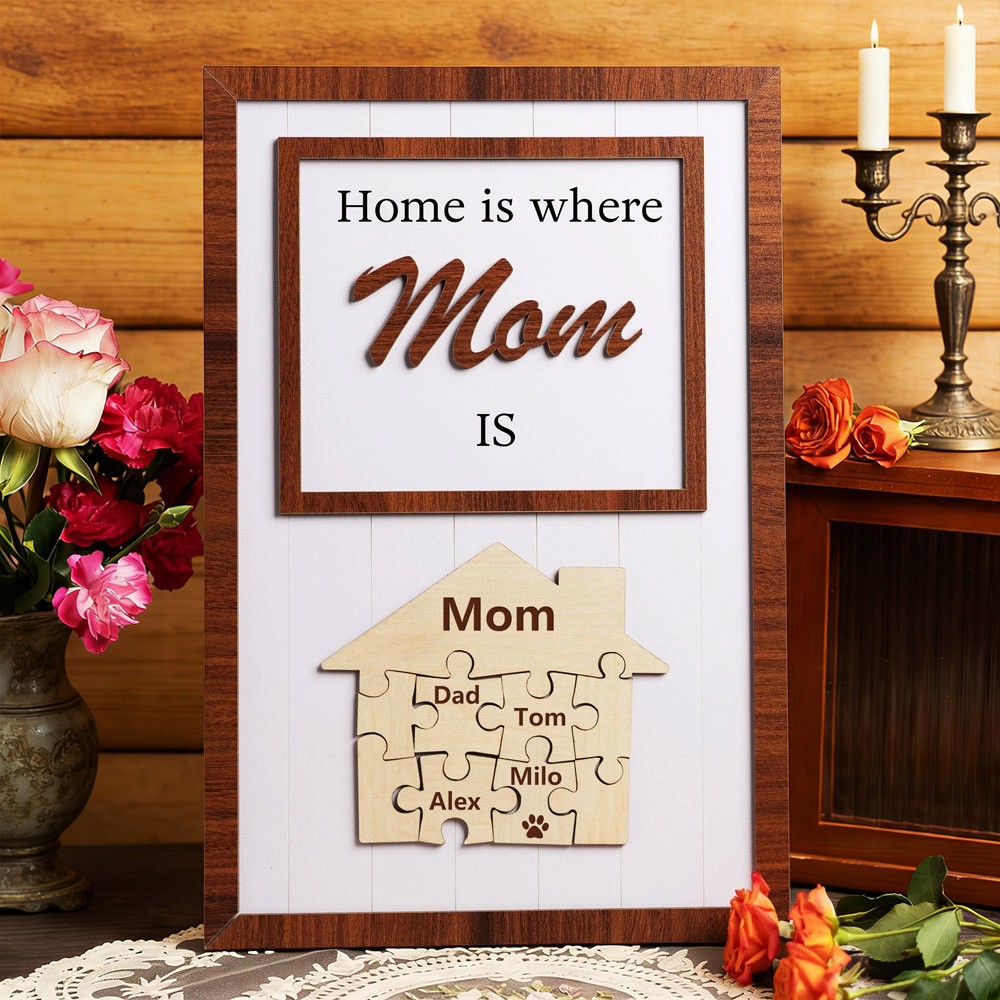 Mum You Are The Piece That Holds Us Together Personalised Mum Puzzle Piece Name Sign with Kids Names Gifts for Mum Mother's Day Gift