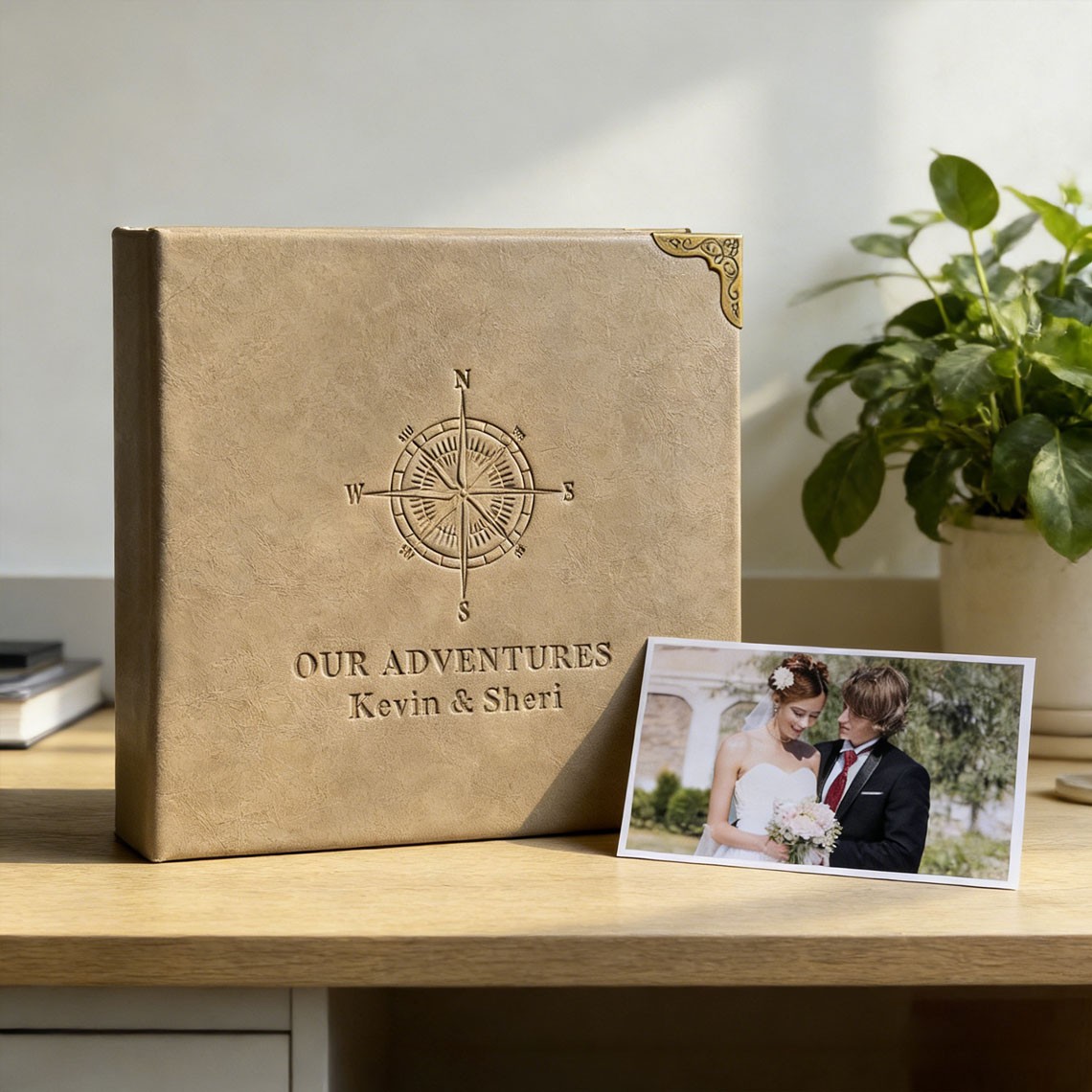 Our Adventure Book Photo Album Scrapbook – Personalised Travel & Wedding Gift for Her and Him