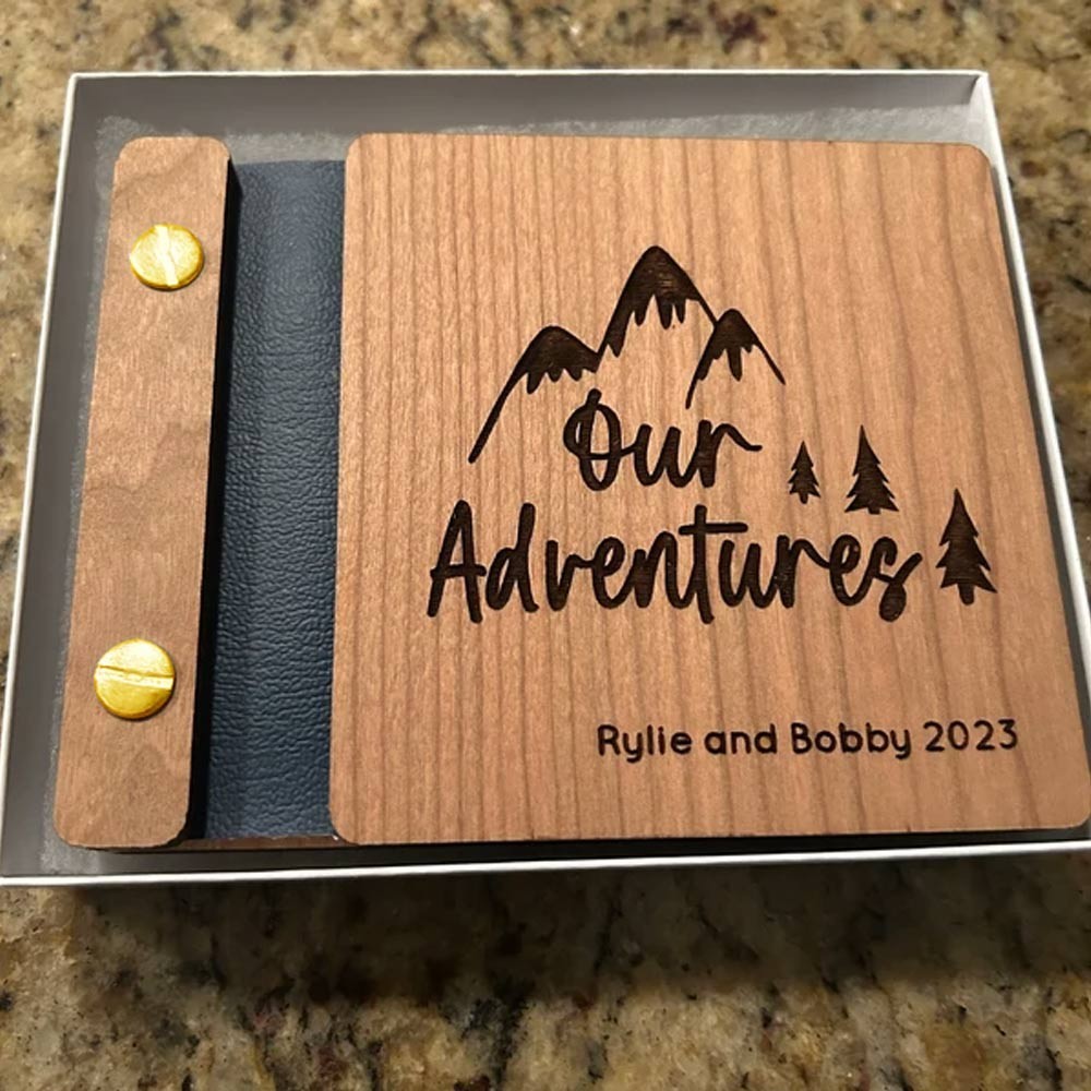 Personalised Wood Travel Photo Scrapbook Album Adventure Book Unique Anniversary Gifts Valentine's Day Gifts for Couples