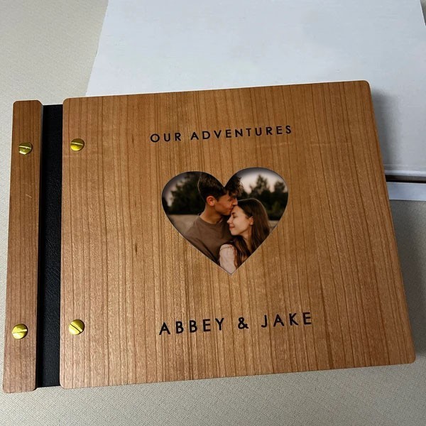 Couple Scrapbook Photo Album Personalised Adventure Book for Wedding Anniversary Valentine's Day Gifts Unique Gift for Her