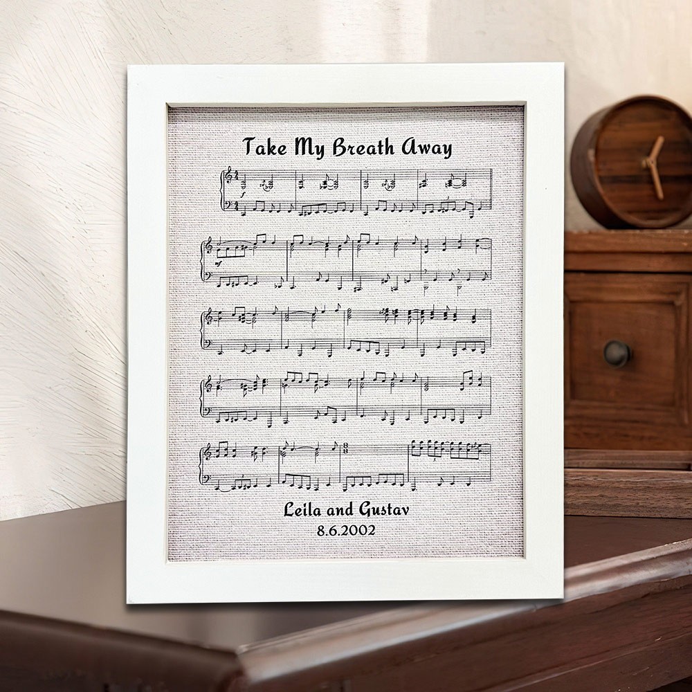 Wooden Music Sheet Art Frame Custom Gifts for Couples 1st Wedding Anniversary Gift Ideas