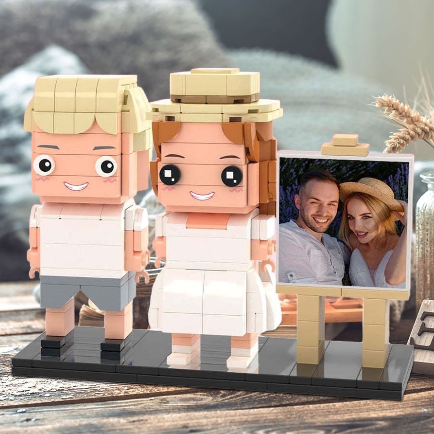 Custom Couple Brick Figures from Photo Personalised Gifts for Couples Unique Wedding Anniversary Gift for Her Him