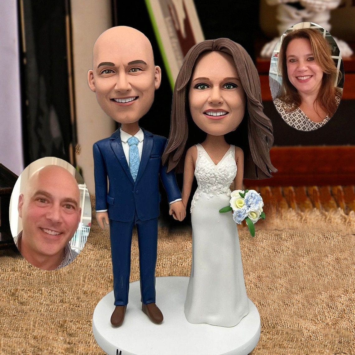 Custom Couple Bobblehead from Photo Wedding Anniversary Gifts Unique Gift for Couples Birthday Gift for Her Him