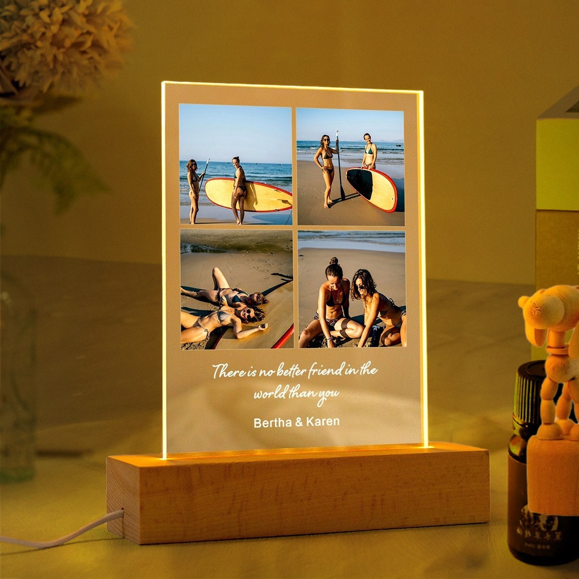 Personalised Couple Photo Collage Night Light Anniversary Gifts for Couples Valentine's Day Gift Ideas