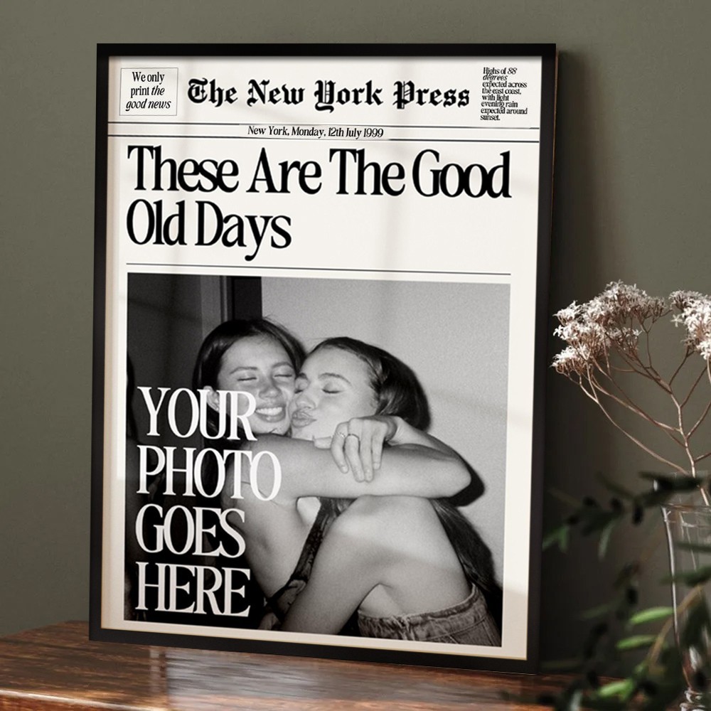 Custom Newspaper Print Frame Personalised Gifts for Friends Best Friend Gift Funny Gift for Her