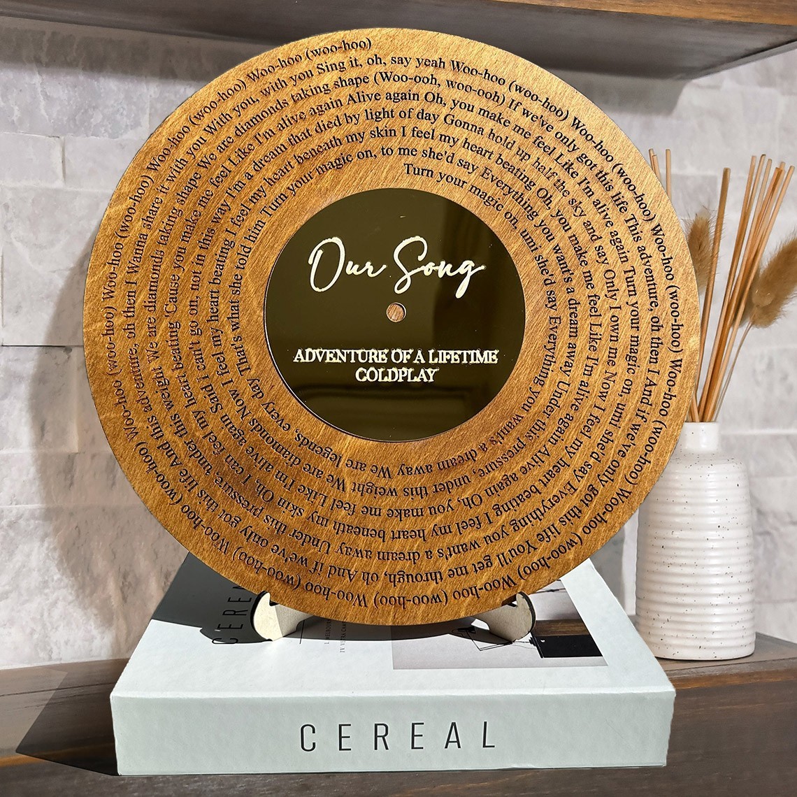 Custom Wooden Wedding Song Lyrics Engraved Plaque for Couples 1st Anniversary Gifts for Husband Wife