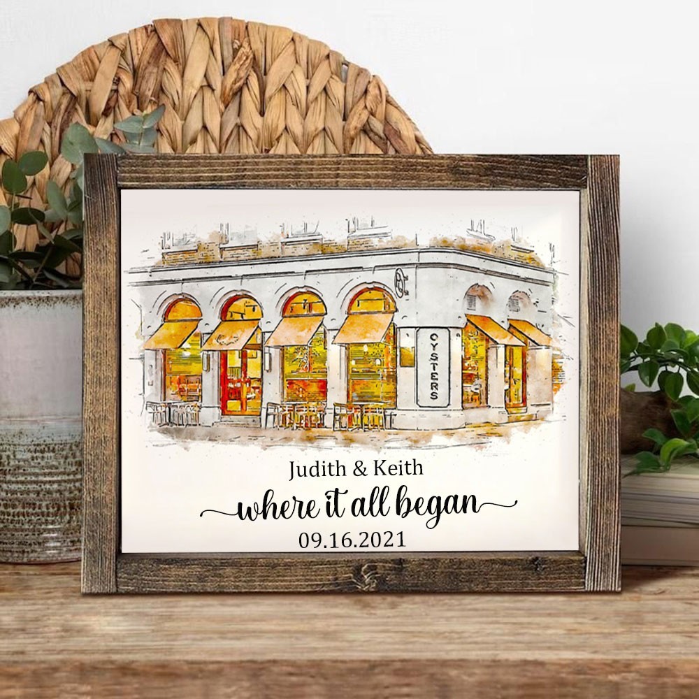 Personalised Watercolor House Portrait From Photo Where It All Began Gifts Anniversary Gift Ideas Valentine's Day Gift for Couple
