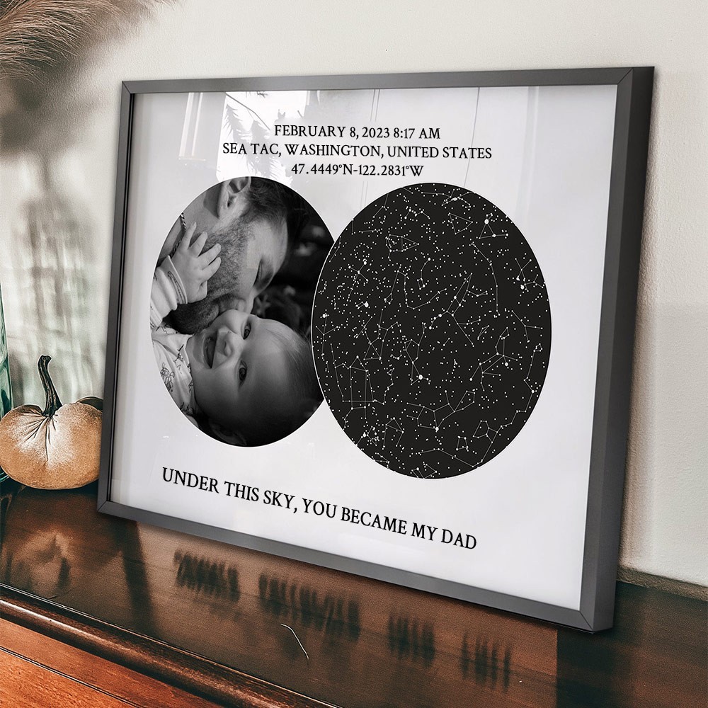 Under This Sky You Became My Dad Custom Star Map Frame for Dad New Dad Gift Father's Day Gifts