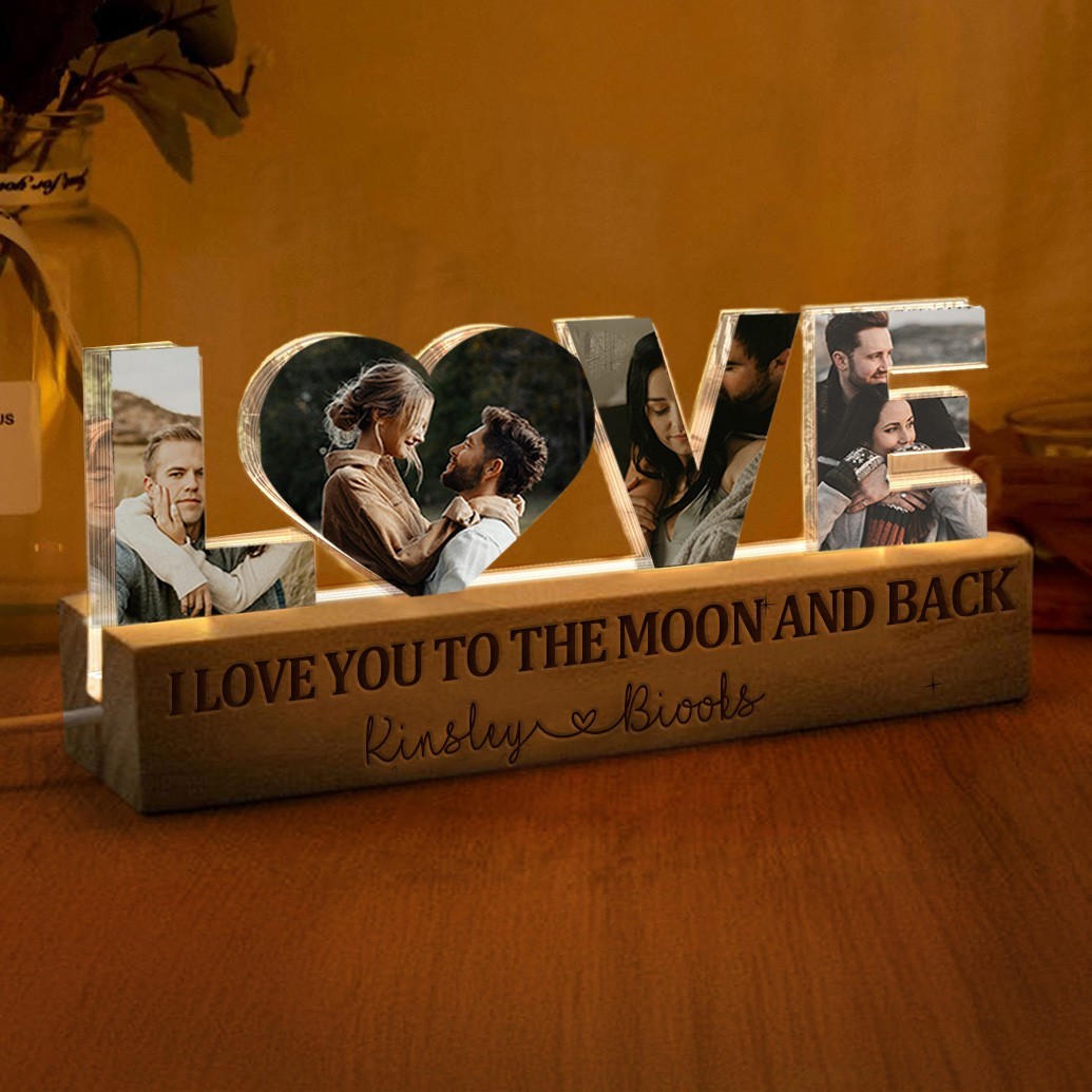 Personalised Couple Photo Collage Night Light Couples Gift Anniversary Gifts for Her Valentine's Day Gift for Girlfriend