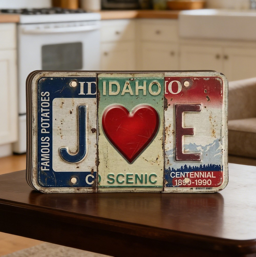 Personalised Couple License Plate Sign with Initials Keepsake Gifts for Her Him Anniversary Gift Valentine's Day Gifts