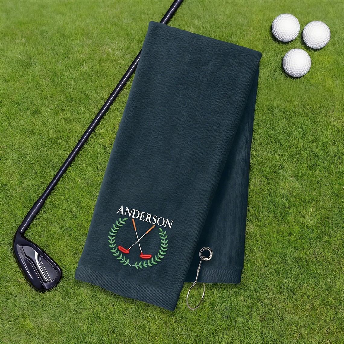 Personalised Embroidered Golf Towel with Name Golf Accessories for Him Golf Lover Gifts Birthday Gift Ideas