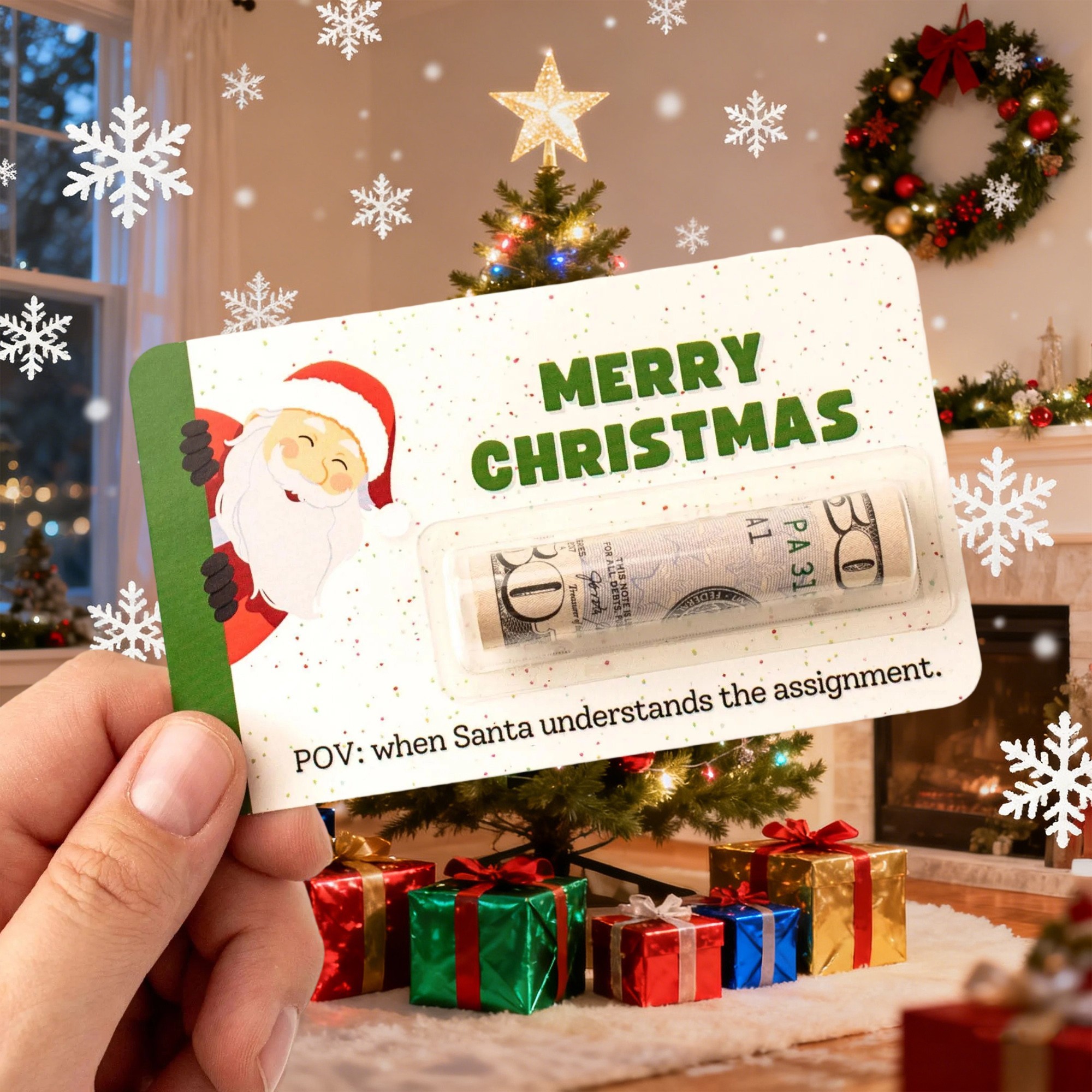 Christmas Money Holder Funny Cash Gift for Teens, Kids & Adults Unique Christmas Gifts