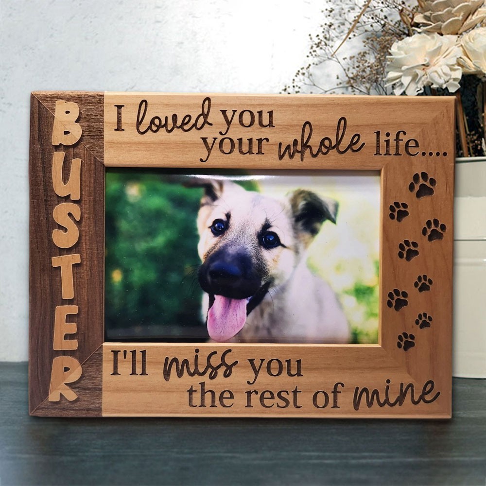 Personalised Dog Memorial Picture Frame with Name Dog Sympathy Gift Pet Loss Gift