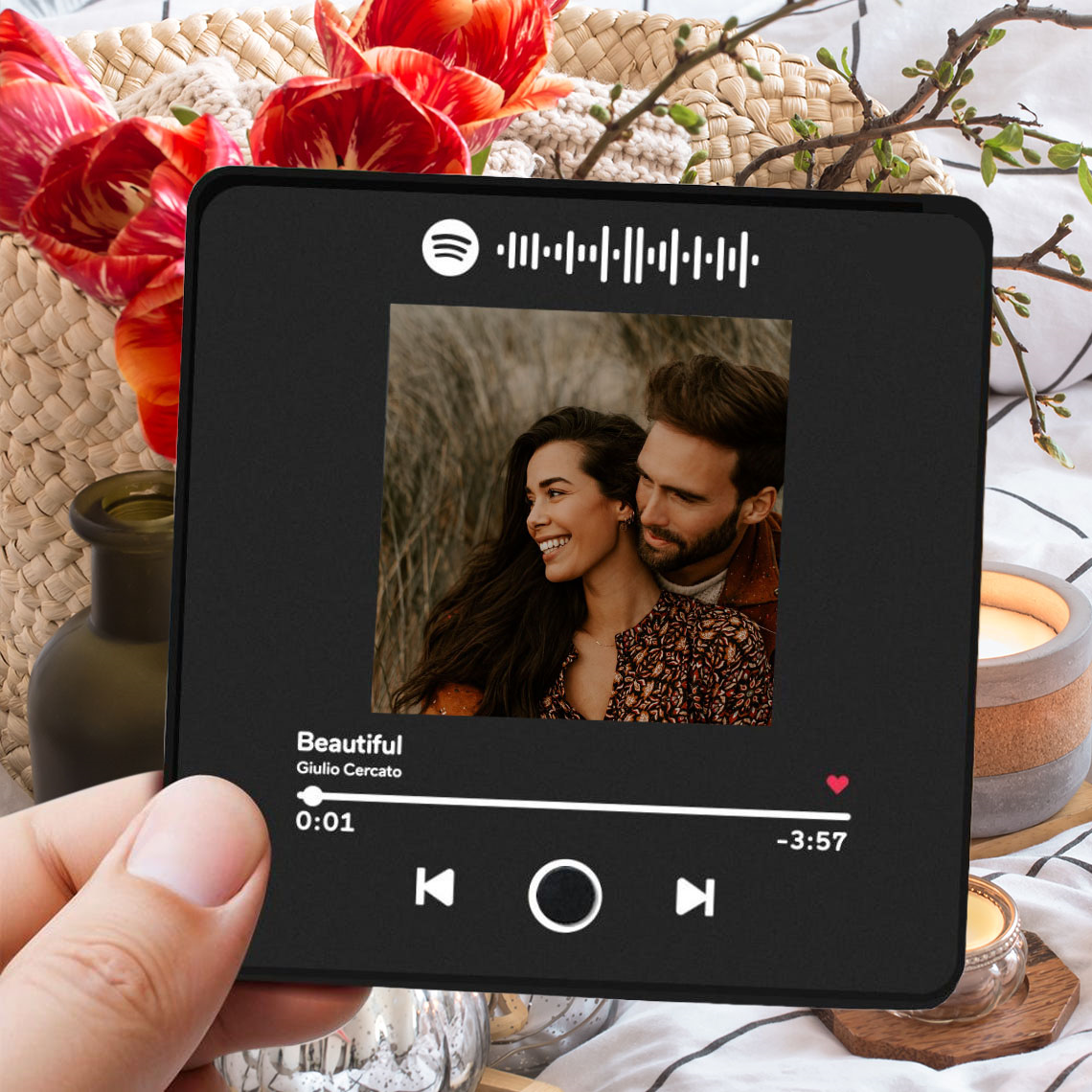 Personalised Spotify Photo Music Album Fridge Magnet Custom Refrigerator Magnet for Couples Anniversary Gift Christmas Gifts