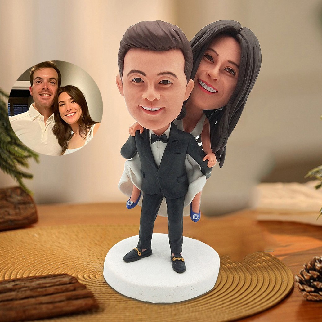 Custom Couple Bobblehead from Photo Wedding Anniversary Gifts Unique Gift for Couples Birthday Gift for Her Him