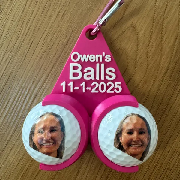 Personalised 3D Printed Golf Ball Holder with Name Golf Accessories Funny Golf Gift for Golf Lovers Unique Gift for Dad Husband