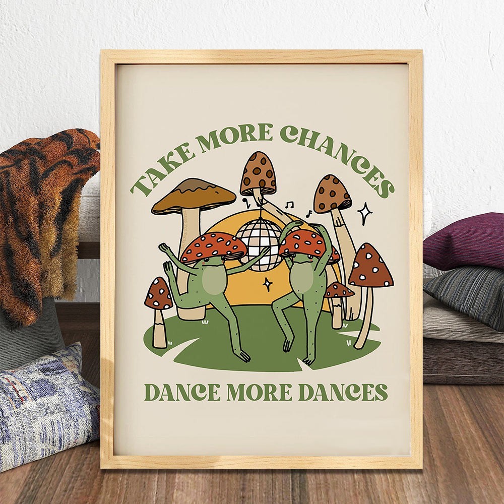 Personalised Frog Illustration Retro Couple Print Unique Engagement Gifts Valentine's Day Gifts for Couple Anniversary Gift