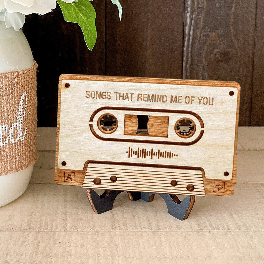 Personalised Wood Playlist Plaque Spotify Mixtape Cassette Tape Anniversary Gift for Wife Husband Christmas Gift