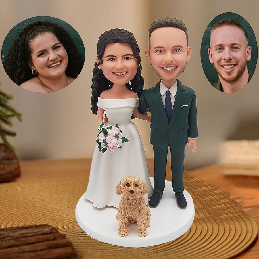 Custom Couple Bobblehead from Photo Wedding Anniversary Gifts Unique Gift for Couples Birthday Gift for Her Him