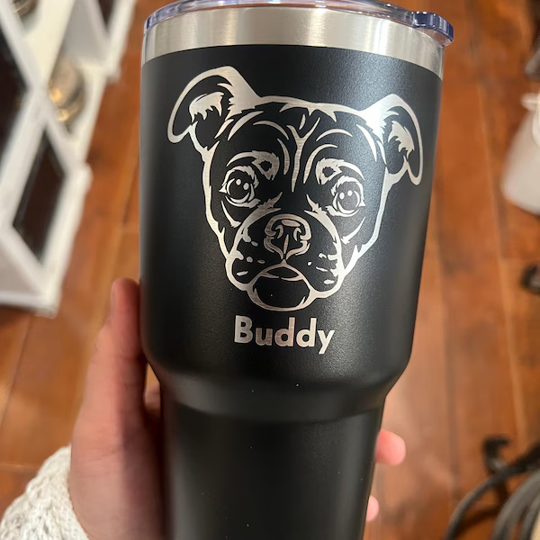 Custom Pet Face Tumbler from Photo Gifts for Dog Owners Pet Lovers Keepsake Gift