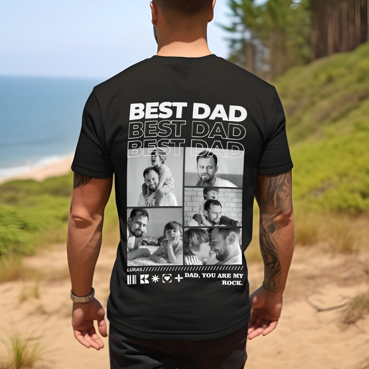 Personalised BEST DAD T-Shirt Sweatshirt with Photos Unique Gifts for Dad Papa Father's Day Gift