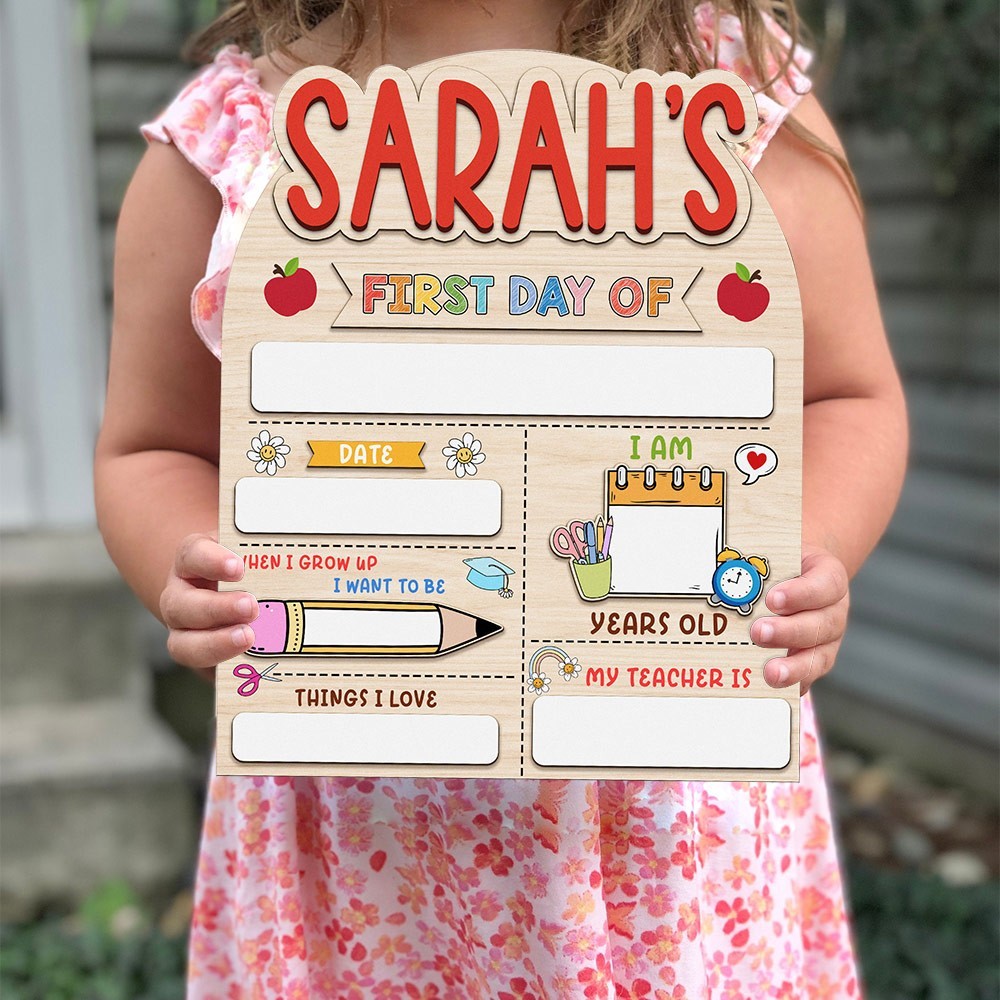 Personalised First And Last Day of School Wooden Sign Photo Prop Gifts for Kids Back to School Gifts