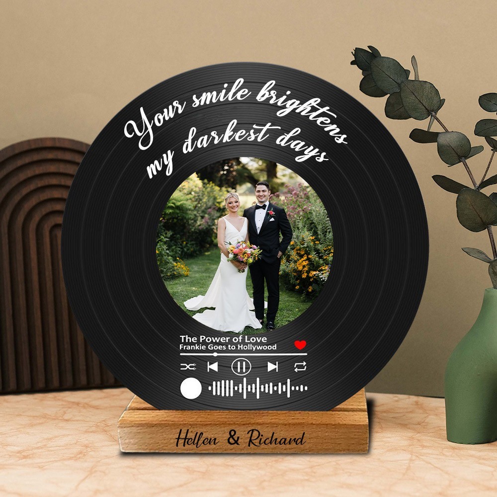 Personalised Spotify Song Vinyl Record with Photo Wedding Anniversary Gift Ideas Valentine's Day Gift for Couples