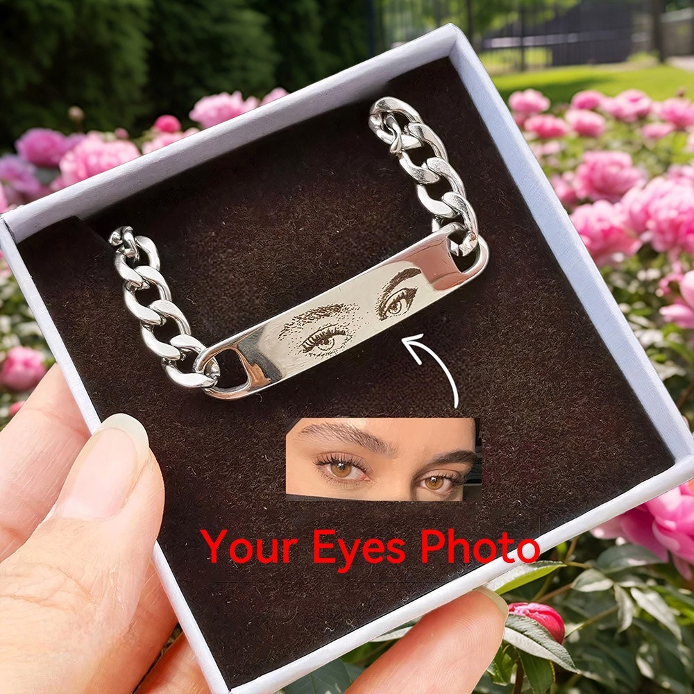 Personalised Human Eye Bracelet Couple Matching Bracelet for Her Him Anniversary Gift Ideas Valentine's Day Gift for Couples