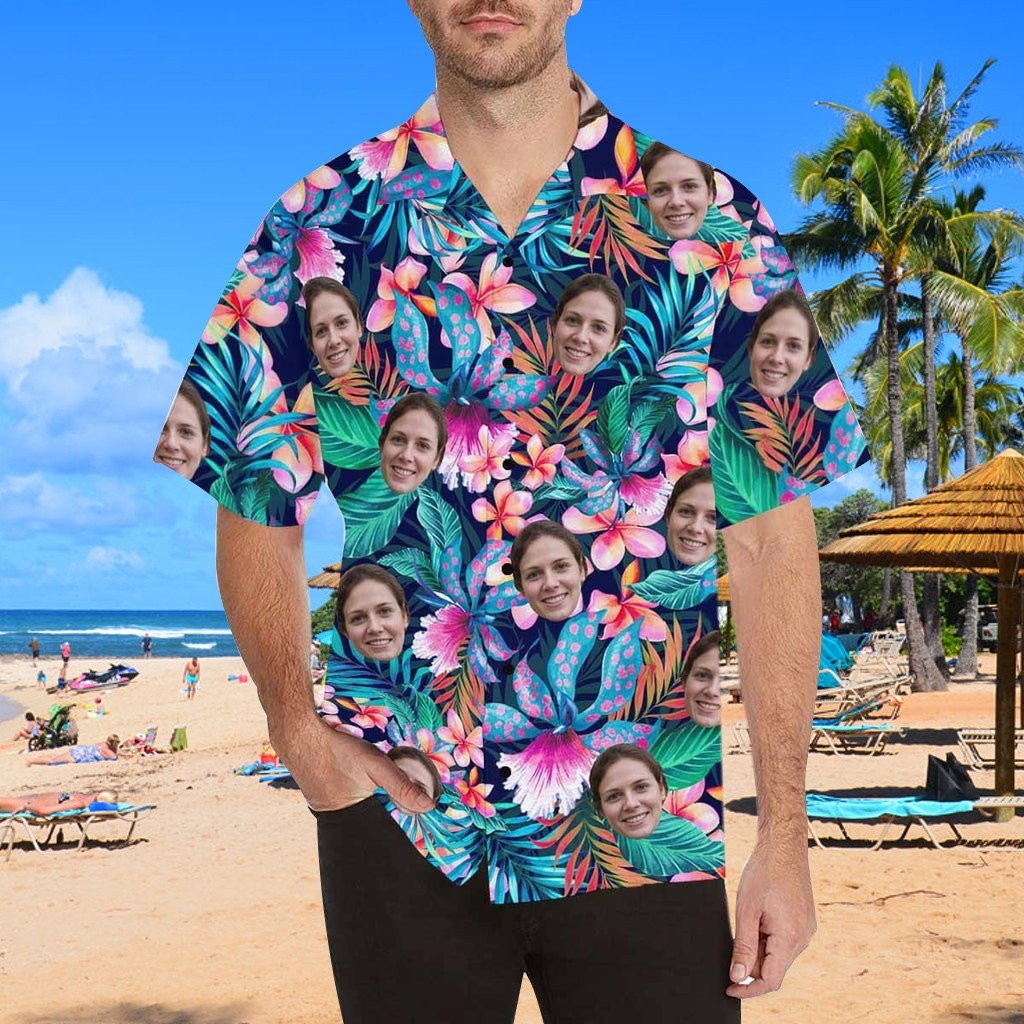 Personalised Hawaiian Face Shirt Summer Beach Party Gift Ideas Gift For Him