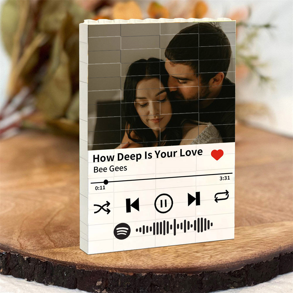 Custom Spotify Music Photo Building Block Brick Jigsaw Puzzle for Boyfriend Anniversary Gifts for Him Valentine's Day Gift Ideas