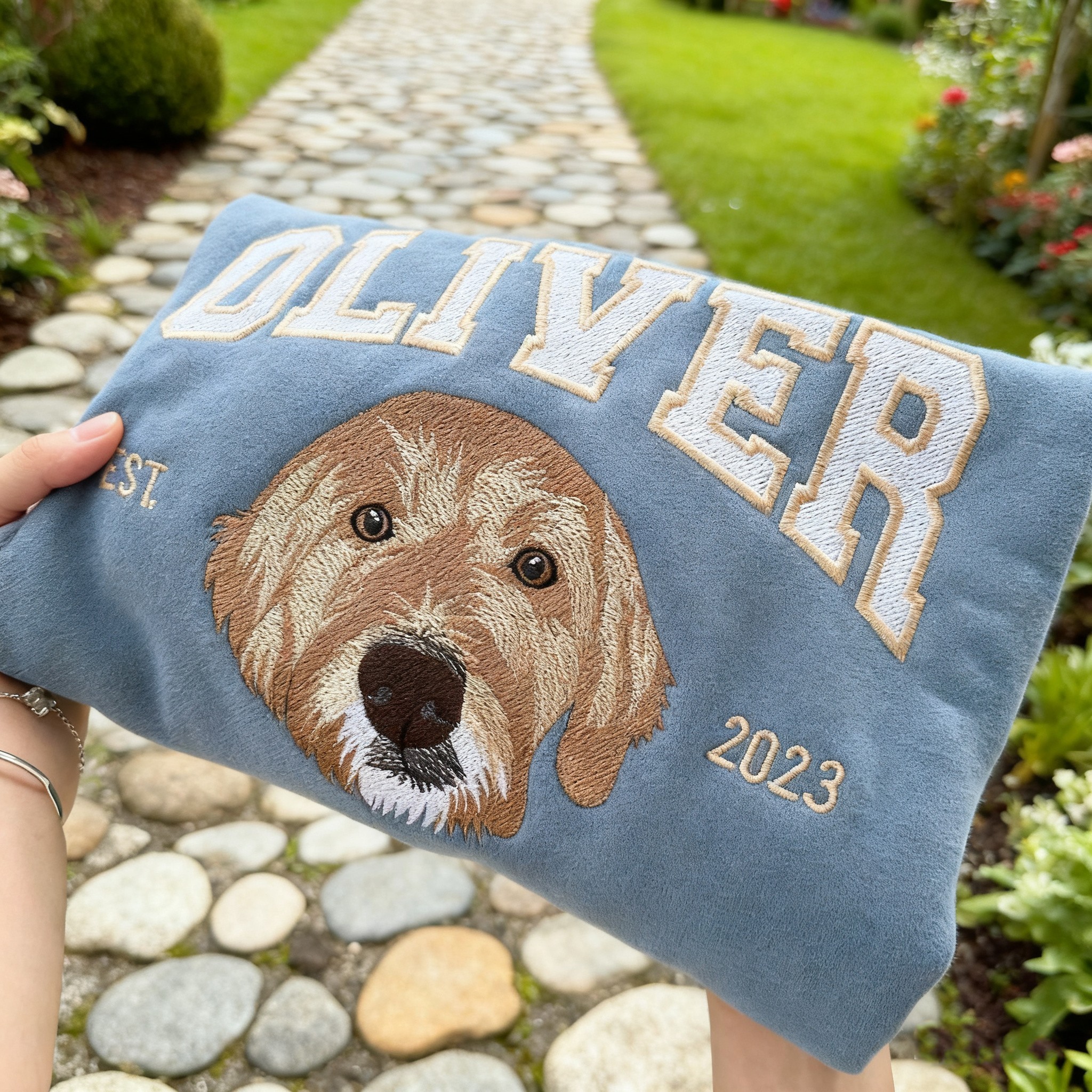Custom Pet Embroidered Sweatshirt with Dog Face on It Gift for Dog Owners Christmas Gift for Pet Lovers