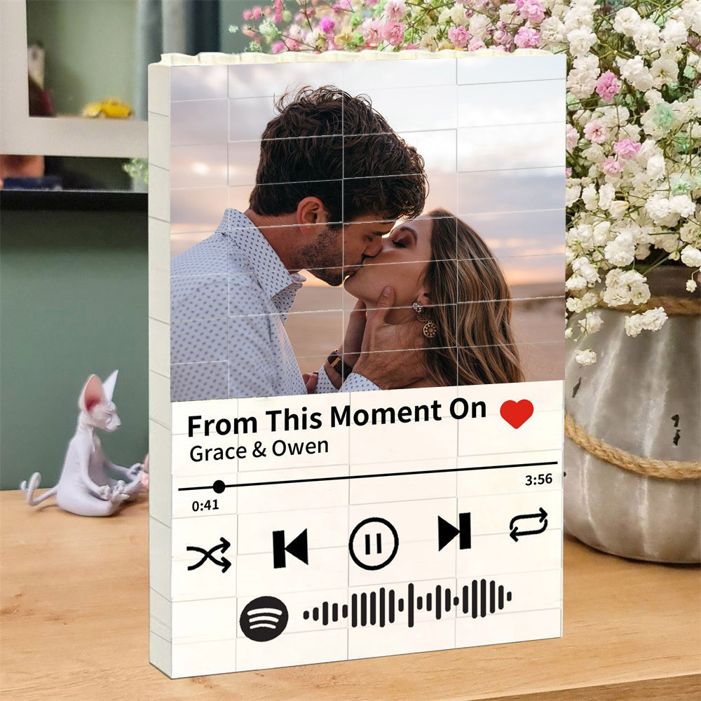 Spotify Music Building Brick Photo Puzzle Personalised Gifts for Soulmate Anniversary Gift Valentine's Day Gift for Couples