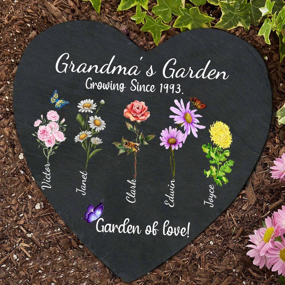 Custom Grandma's Garden Birth Flower Plaque Unique Gift for Mum Grandma Christmas Gift Ideas