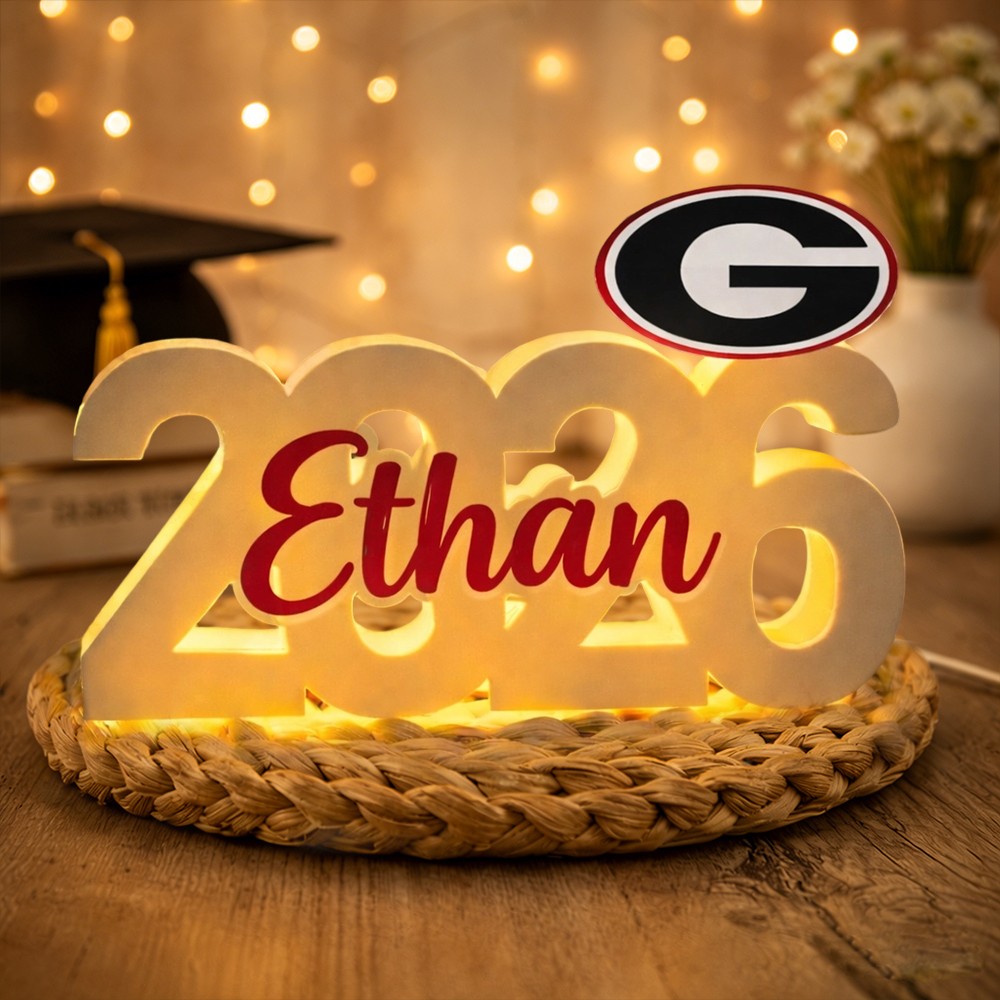 Personalised Graduation Light Box Custom Name LED Night Light Gift with School Logo