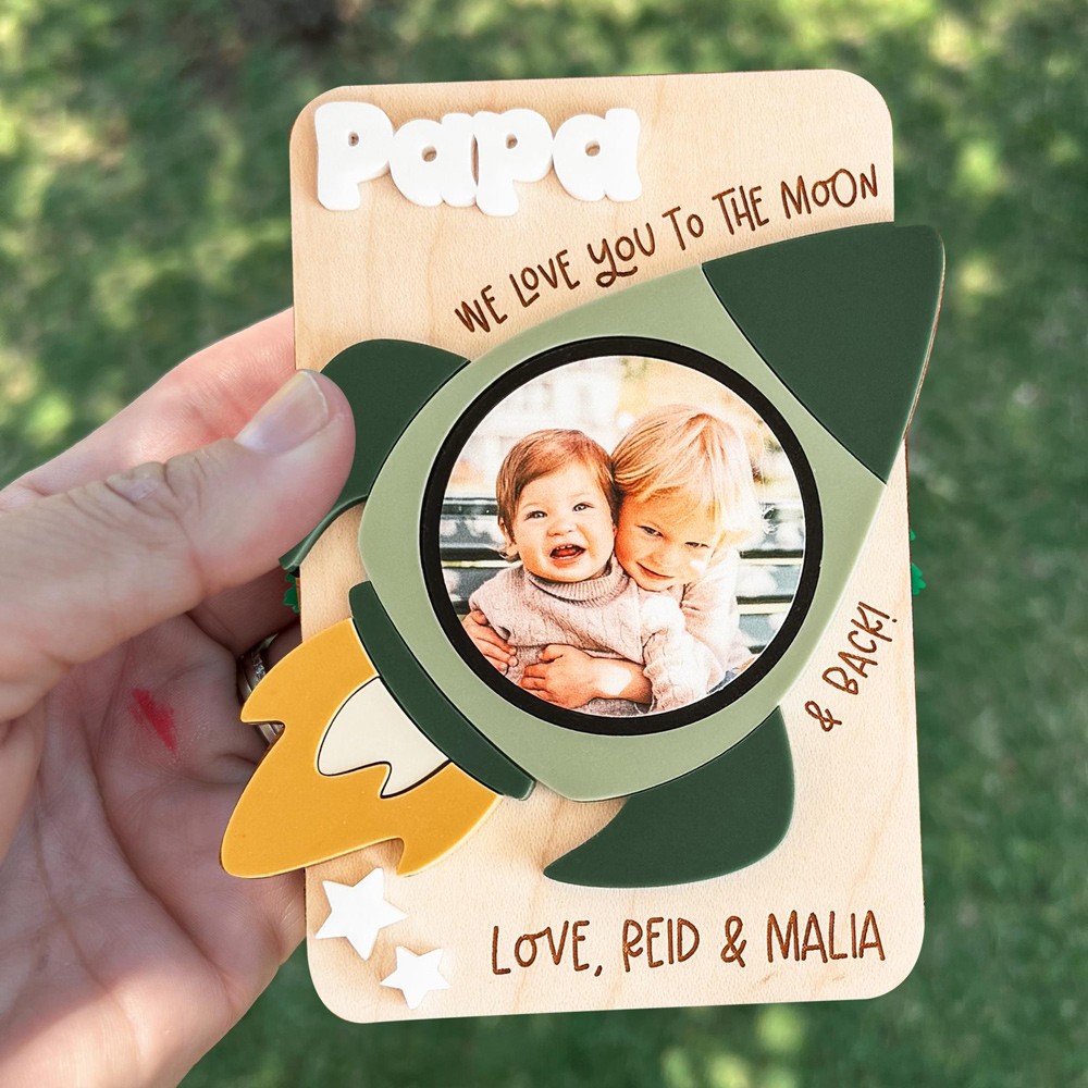 Personalised Space Fridge Photo Magnet Custom Dad Photo Magnet Fridge Magnet Grandpa Photo Magnet Picture Magnet Unique Photo Frame Magnet Gift