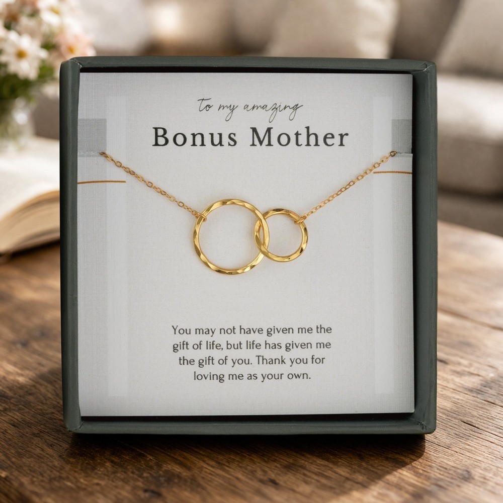 Bonus Mum Gift Necklace – Mother-in-Law & Step Mom Jewelry from Bride, Wedding Keepsake