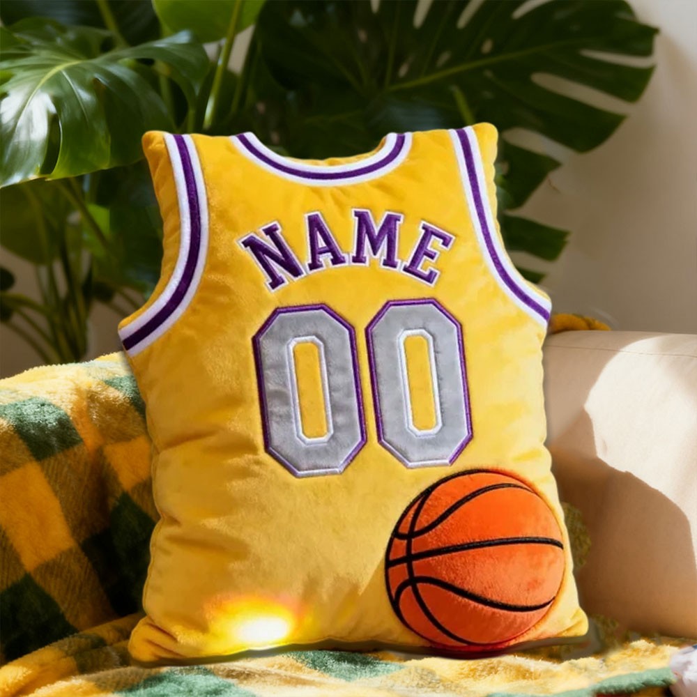 Personalised Basketball Jersey Pillow With Custom Name Basketball Fans Gifts Christmas Gift for Basketball Lover