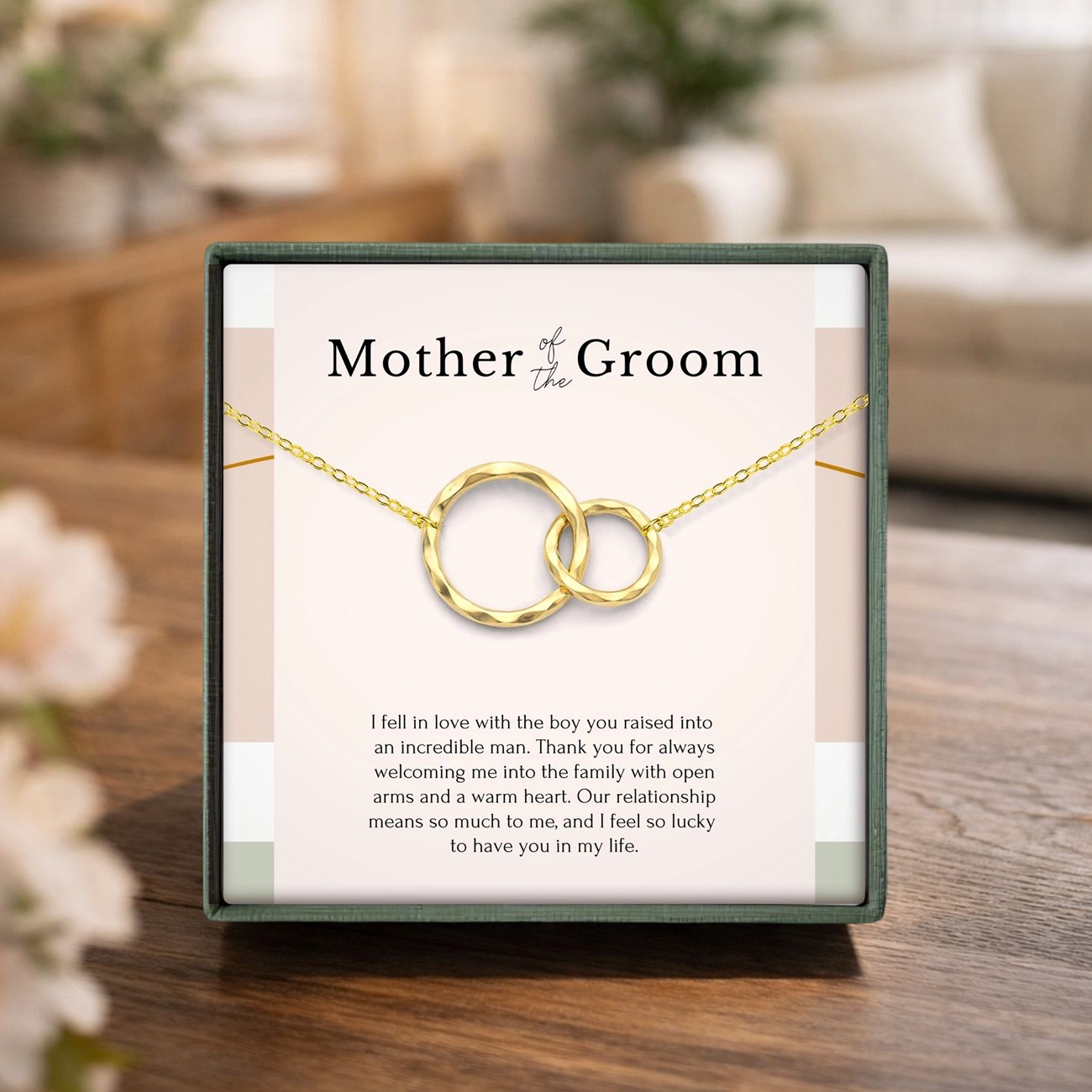Mother of the Groom Necklace – Sterling Silver Gift from Bride, Mother-in-Law Wedding Jewelry