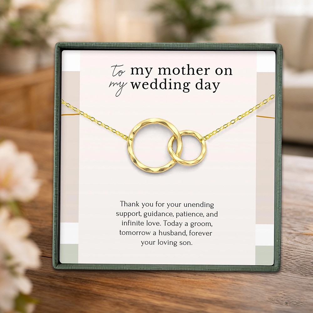 Gift for Mum from Son – Sterling Silver Circle Necklace, Perfect Mother of the Groom Jewelry