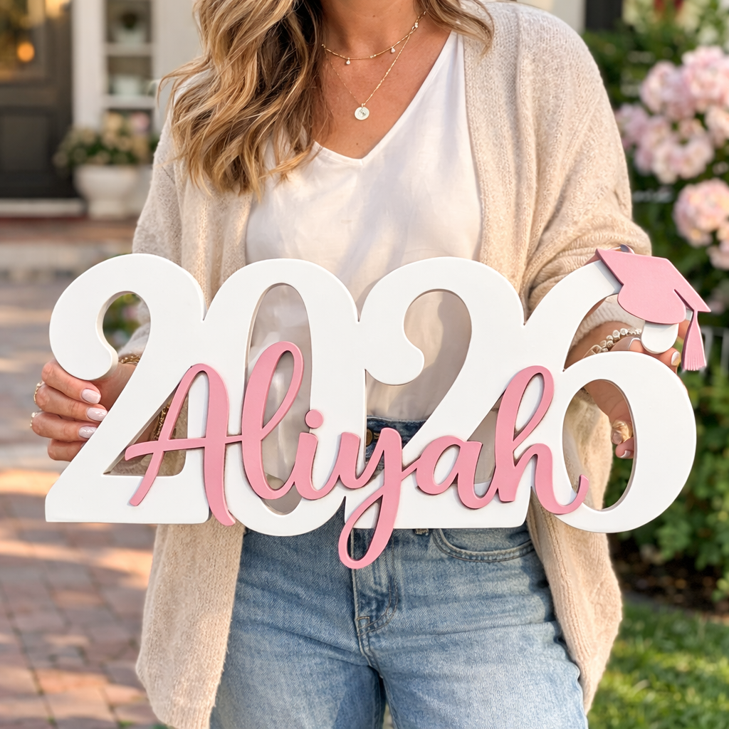 Custom Graduation Name Sign Her/Him Grad Party Decorations