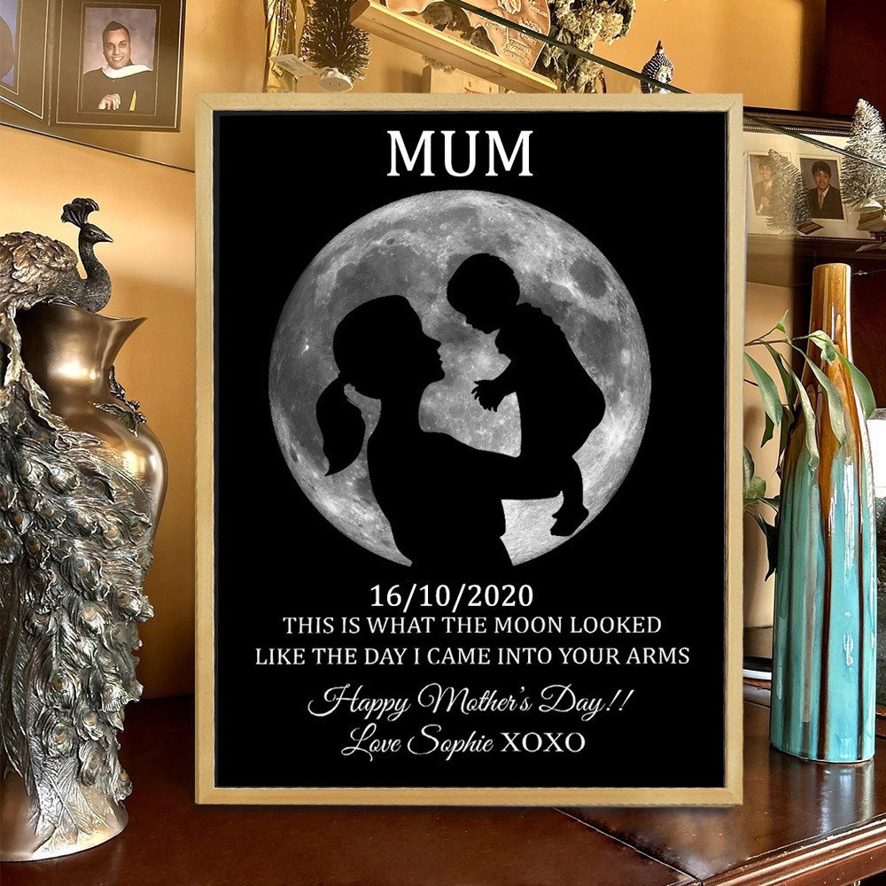 Custom Moon Phase Wood Photo Sign Unique Gift For New Mum Special Mother's Day Gift Ideas