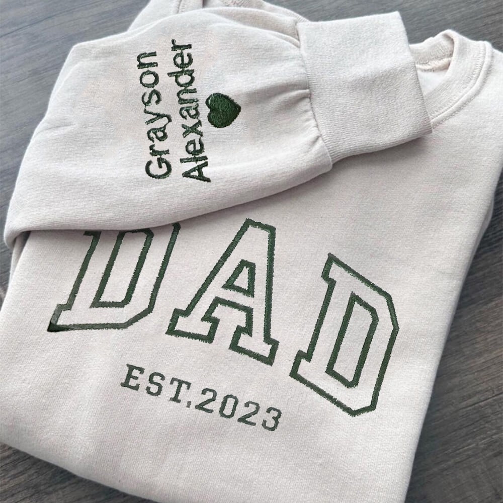 Personalised Dad Embroidered Sweatshirt Hoodie With Kids Names Unique Father's Day Gift Ideas