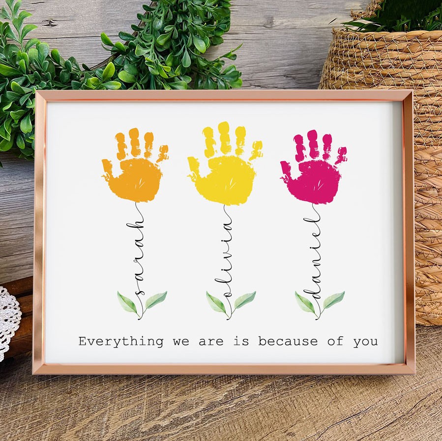 Personalised DIY Handprint Famliy Frame Mother's Day Gifts Unique Gift For Mum