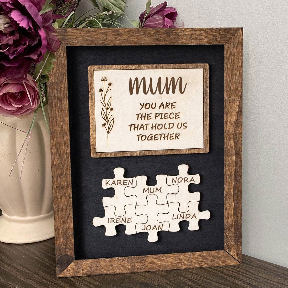Personalised Wooden Puzzle Name Sign Keepsake for Mum