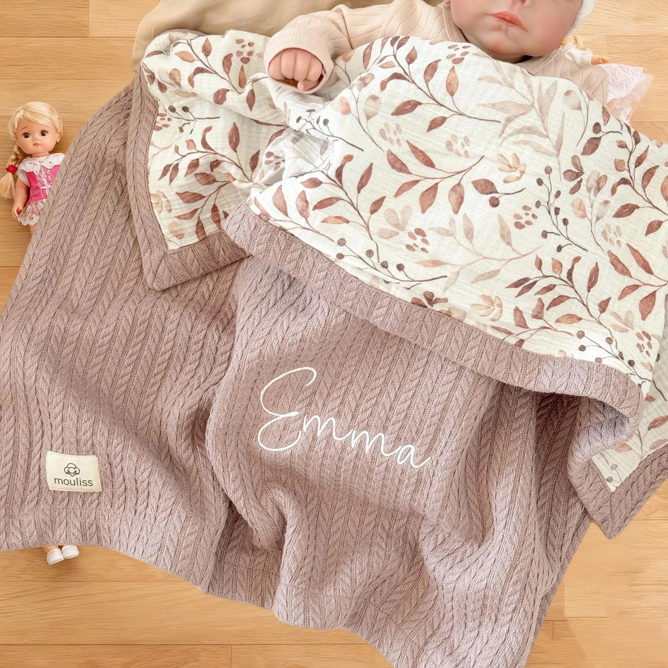 Custom Embroidered Baby Name Blanket Unique Baby Shower Gift Keepsake Gift for Kids Christmas Gift