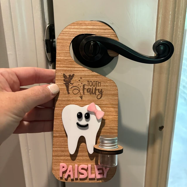 Personalised Tooth Fairy Door Hanger Keepsake Gift for Kids Baby Shower Gift