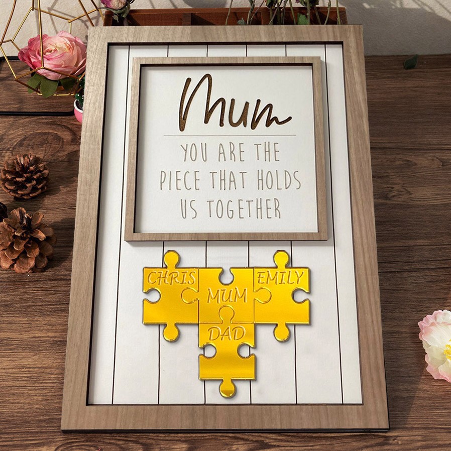 Custom Wood Mum Puzzle Sign with Kids Names Unique Gifts for Mum Grandma New Mum Gift Mother's Day Gift Ideas