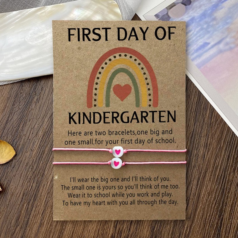 First Day of Kindergarten Mummy and Me Matching Bracelets Back to School Bracelet for Kids