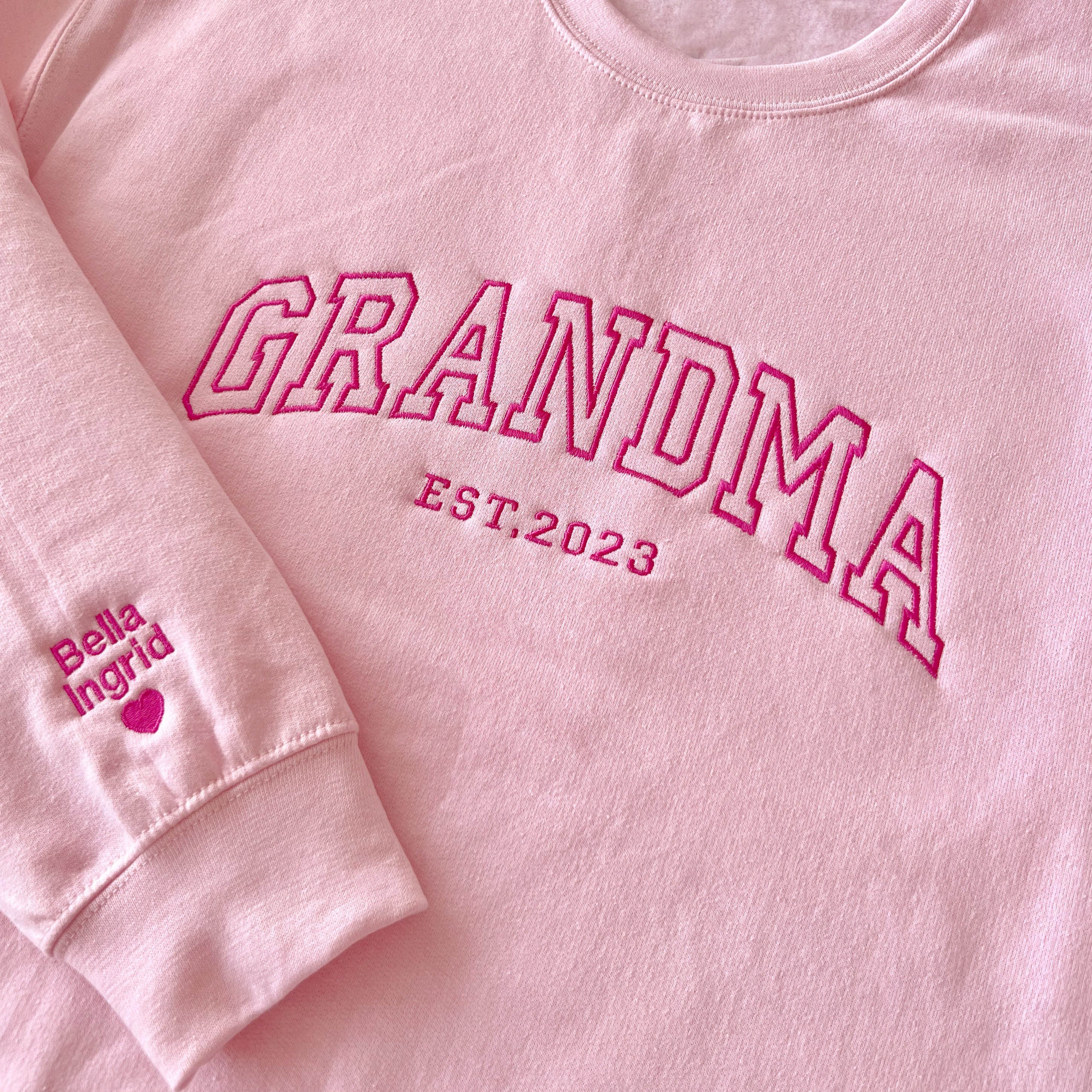 Custom Grandma Embroidered Sweatshirt Hoodie Unique Gift For Mum Grandma Christmas Gifts